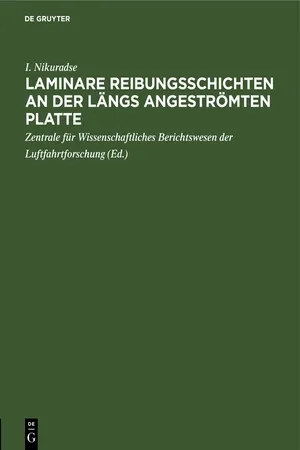 Laminare Reibungsschichten an der längs angeströmten Platte