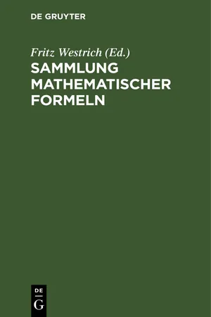 Sammlung mathematischer Formeln