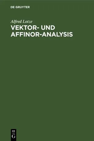 Vektor- und Affinor-Analysis