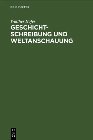 Geschichtschreibung und Weltanschauung