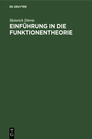 Einführung in die Funktionentheorie