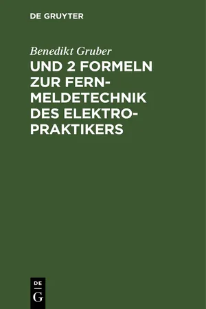 Und 2 Formeln zur Fernmeldetechnik des Elektropraktikers