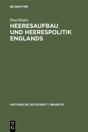 Heeresaufbau und Heerespolitik Englands