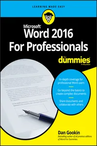 Word 2016 For Professionals For Dummies_cover