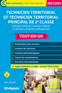 Technicien territorial et technicien territorial principal de 2e classe - Tout-en-un - Catégorie B - Concours 2023-2024_cover