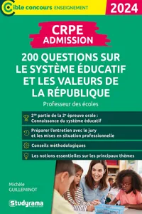 CRPE - Admission - 200 questions sur le système éducatif et les valeurs de la République : Professeur des écoles - Concours 2024_cover