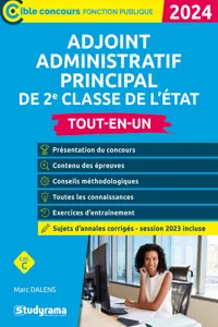 Adjoint administratif principal de 2e classe de l'État - Tout-en-un - Catégorie C - Concours 2024_cover