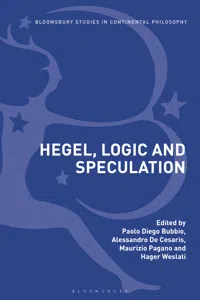 Hegel, Logic and Speculation_cover