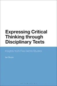 Expressing Critical Thinking through Disciplinary Texts_cover