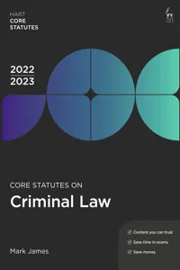 Core Statutes on Criminal Law 2022-23_cover