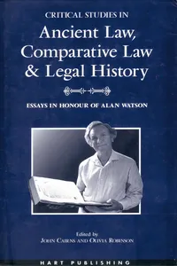 Critical Studies in Ancient Law, Comparative Law and Legal History_cover