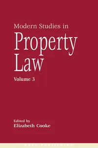 Modern Studies in Property Law - Volume 3_cover