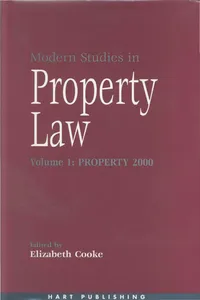 Modern Studies in Property Law - Volume 1_cover