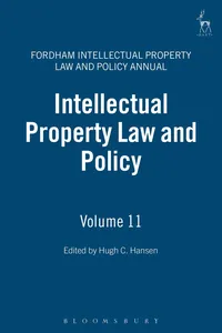 Intellectual Property Law and Policy Volume 11_cover