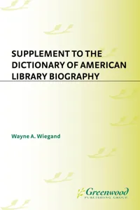 Supplement to the Dictionary of American Library Biography_cover