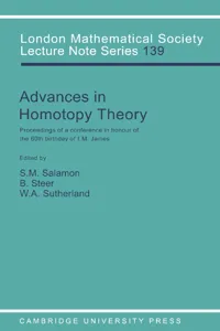 Advances in Homotopy Theory_cover