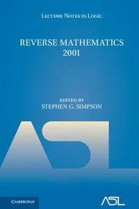 Reverse Mathematics 2001_cover
