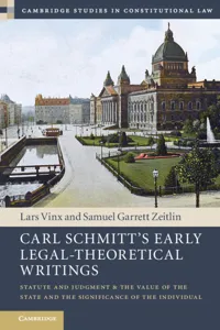 Carl Schmitt's Early Legal-Theoretical Writings_cover