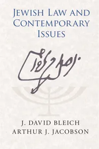 Jewish Law and Contemporary Issues_cover