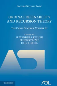 Ordinal Definability and Recursion Theory: Volume 3_cover
