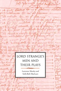 Lord Strange's Men and Their Plays_cover