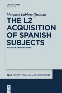 The L2 Acquisition of Spanish Subjects_cover