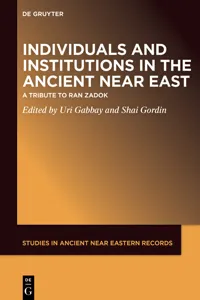 Individuals and Institutions in the Ancient Near East_cover