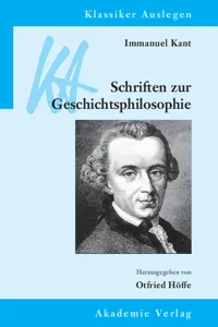 Immanuel Kant: Schriften zur Geschichtsphilosophie_cover