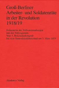 Groß-Berliner Arbeiter- und Soldatenräte in der Revolution 1918/19_cover