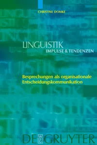 Besprechungen als organisationale Entscheidungskommunikation_cover