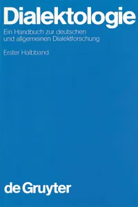 Dialektologie. 1. Halbband_cover