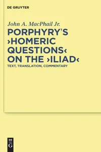 Porphyry's "Homeric Questions" on the "Iliad"_cover