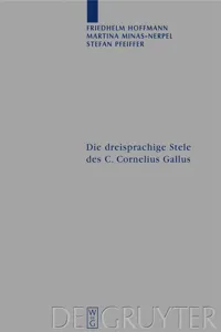 Die dreisprachige Stele des C. Cornelius Gallus_cover