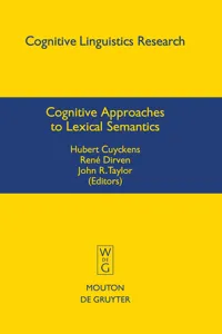 Cognitive Approaches to Lexical Semantics_cover