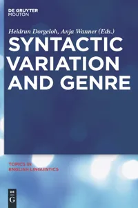 Syntactic Variation and Genre_cover