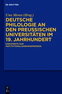 Deutsche Philologie an den preußischen Universitäten im 19. Jahrhundert_cover