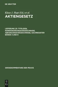 Titeleien, Normänderungsverzeichnisse, Abkürzungsverzeichnisse, Sachregister Bände 4 und 6_cover