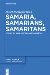 Samaria, Samarians, Samaritans_cover