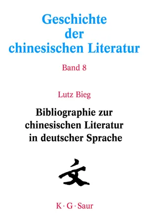 Bibliographie zur chinesischen Literatur in deutscher Sprache