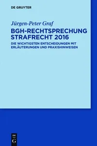 BGH-Rechtsprechung Strafrecht 2016_cover