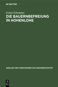 Die Bauernbefreiung in Hohenlohe_cover