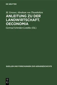 Anleitung zu der Landwirtschaft. Oeconomia_cover