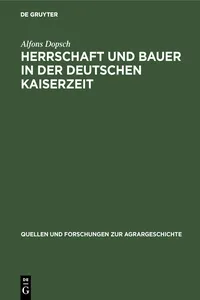 Herrschaft und Bauer in der deutschen Kaiserzeit_cover