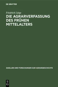 Die Agrarverfassung des frühen Mittelalters_cover