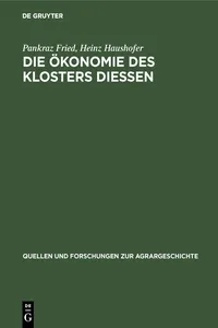 Die Ökonomie des Klosters Diessen_cover