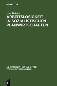 Arbeitslosigkeit in sozialistischen Planwirtschaften_cover