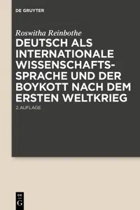 Deutsch als internationale Wissenschaftssprache und der Boykott nach dem Ersten Weltkrieg_cover