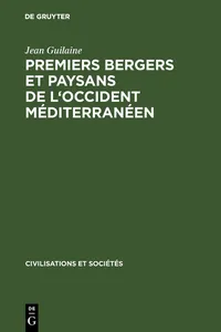 Premiers bergers et paysans de l'occident méditerranéen_cover