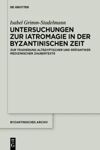 Untersuchungen zur Iatromagie in der byzantinischen Zeit_cover