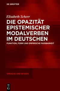 Die Opazität epistemischer Modalverben im Deutschen_cover